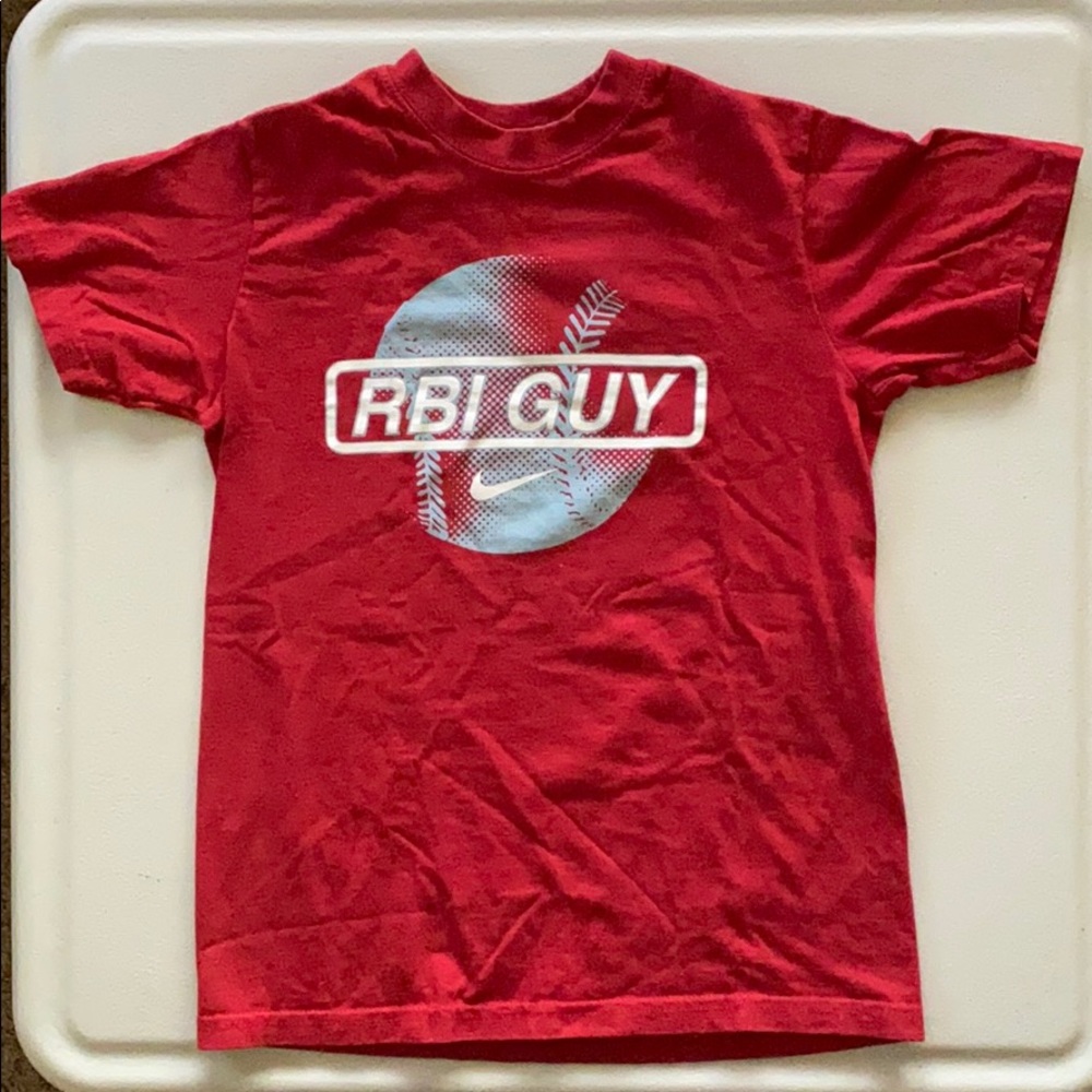 Kids Red RBI Guy Nike Tee